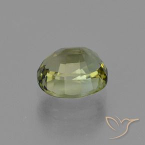 Tourmaline Vert chaud et terreux naturelle ovale, 1.28 ct, VVS