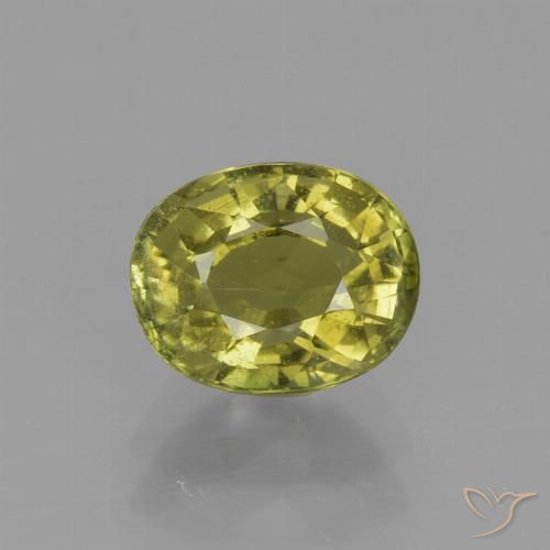 Tourmaline Jaune terreux naturelle Coupe ovale, 1.20 ct, VS