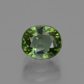 Tourmaline Vert jaunâtre naturelle Coupe ovale, 1.26 ct, VS