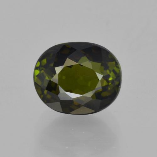 Tourmaline vert forêt naturelle coupe ovale, 2,03 ct, VVS