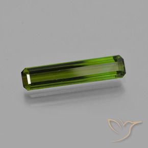 Tourmaline Vert terreux naturelle Octogone / coupe Émeraude, 1.58 ct, VS