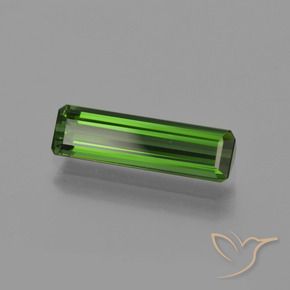 Tourmaline Vert foncé naturelle Octogone / coupe Émeraude, 1.51 ct, VVS-VS