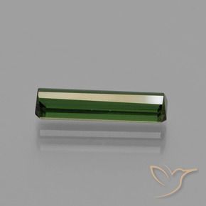 Tourmaline Vert foncé naturelle Octogone / coupe Émeraude, 1.51 ct, VVS-VS