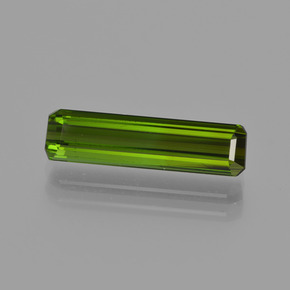 Tourmaline vert terreux naturelle taille émeraude, 2,15 ct, VVS-VS