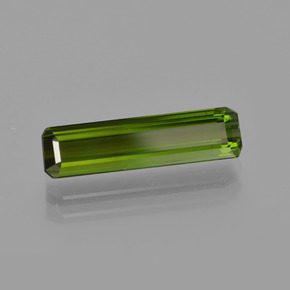 Tourmaline vert terreux naturelle taille émeraude, 2,15 ct, VVS-VS