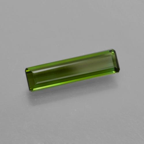 Tourmaline vert forêt naturelle taille émeraude, 0,75 ct, VVS-VS