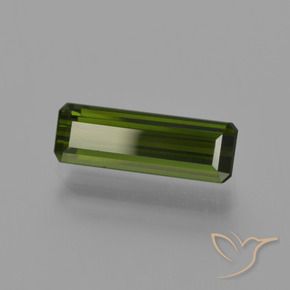Tourmaline Vert foncé naturelle Octogone / coupe Émeraude, 1.44 ct, VS