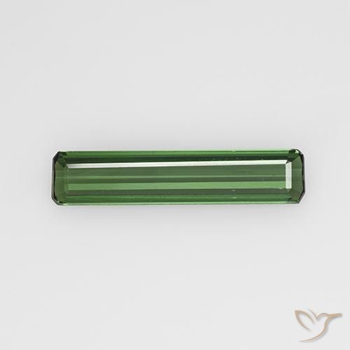 Tourmaline Vert moyen-foncé naturelle Octogone / coupe Émeraude, 1.31 ct, VVS-VS