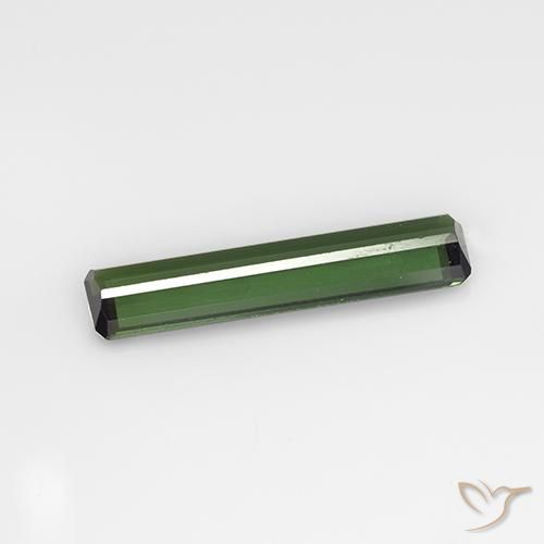 Tourmaline Vert moyen-foncé naturelle Octogone / coupe Émeraude, 1.31 ct, VVS-VS
