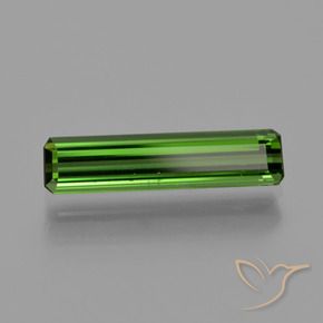 Tourmaline Vert foncé naturelle Octogone / coupe Émeraude, 1.13 ct, VVS-VS