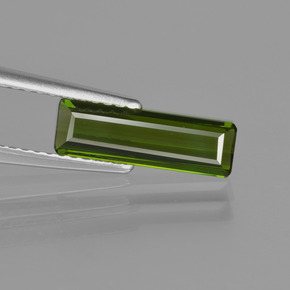 Tourmaline vert foncé naturelle taille émeraude, 0,99 ct, VVS-VS