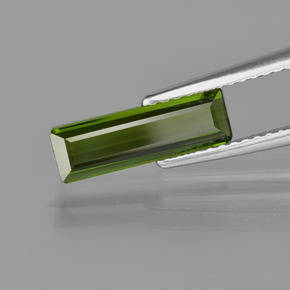 Tourmaline vert foncé naturelle taille émeraude, 0,99 ct, VVS-VS