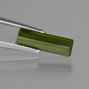 Tourmaline vert foncé naturelle taille émeraude, 0,99 ct, VVS-VS