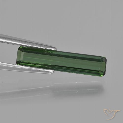 1.24ct Naturel Forêt verte Tourmaline, Taille émeraude, VS