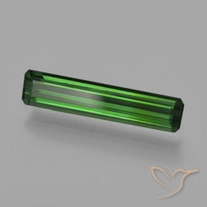 Tourmaline Vert moyen-foncé naturelle Octogone / coupe Émeraude, 1.21 ct, VVS-VS