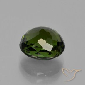 Tourmaline vert foncé terreux naturelle coupe ovale, 3,51 ct, VS