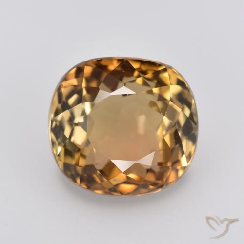4.06ct Naturel Brun cèdre léger Tourmaline, Coussin, VVS