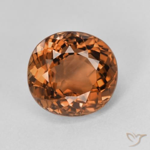 Tourmaline Medium Dark-Orange naturelle Coupe ovale, 3.87 ct, VVS