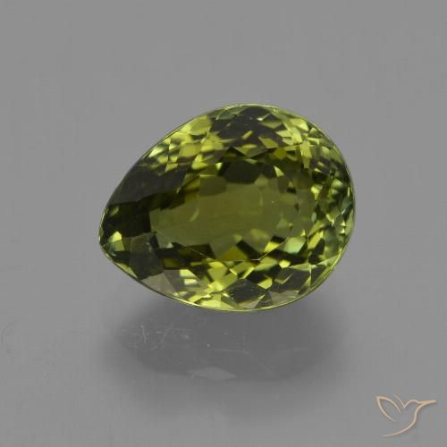 3.36ct Naturel Vert foncé Tourmaline, En forme de poire, VS