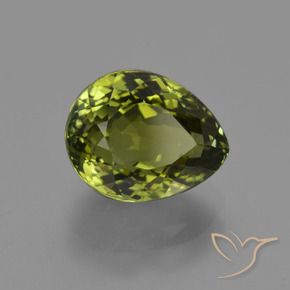 Tourmaline Vert foncé naturelle En forme de poire, 3.36 ct, VS