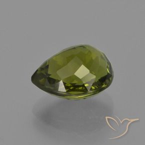 Tourmaline Vert foncé naturelle En forme de poire, 3.36 ct, VS