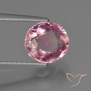 Tourmaline Rose clair naturelle ovale, 1.58 ct, VS