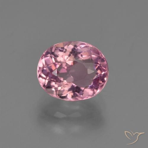 Tourmaline magenta moyen naturelle coupe ovale, 1,43 ct, VS