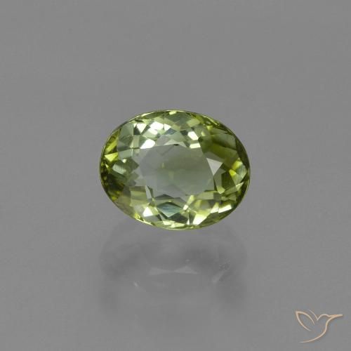 1.00ct Naturel Vert jaunâtre Tourmaline, ovale, VVS-VS