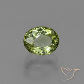 Tourmaline Vert jaunâtre naturelle ovale, 1.00 ct, VVS-VS