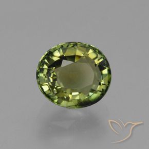 Tourmaline Vert chaud naturelle ovale, 1.17 ct, VVS