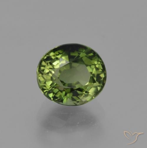 Tourmaline Vert foncé naturelle ovale, 1.13 ct, VVS
