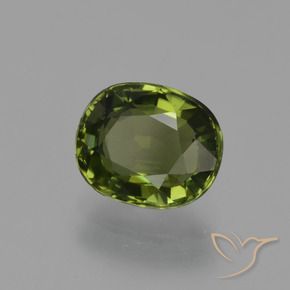 Tourmaline Vert algues marines naturelle ovale, 1.10 ct, VS