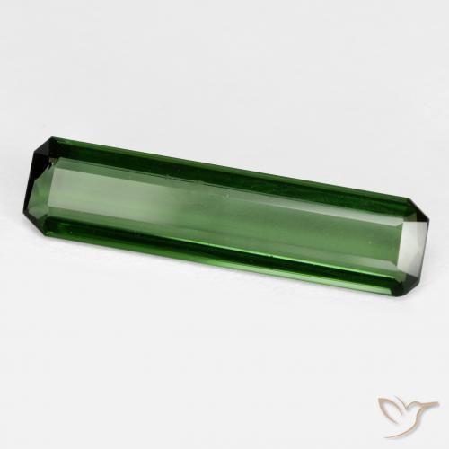 1.50ct Naturel Vert terreux Tourmaline, Taille émeraude, VS