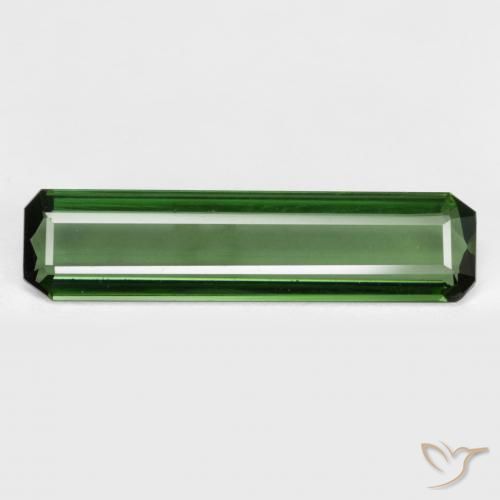 Tourmaline Vert terreux naturelle Octogone / coupe Émeraude, 1.50 ct, VS