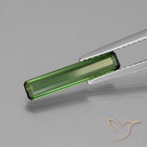 Tourmaline Vert foncé naturelle Octogone / coupe Émeraude, 1.01 ct, VS