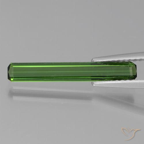 1.12ct Naturel Forêt verte Tourmaline, Taille émeraude, VS