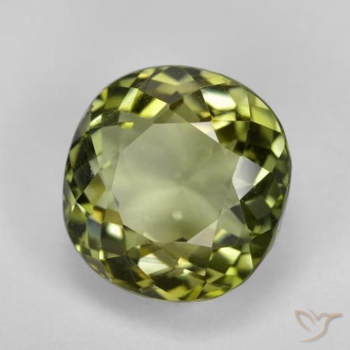 Tourmaline Vert foncé naturelle Coussin, 6.58 ct, VVS