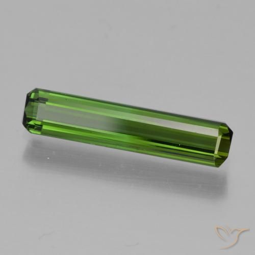 Tourmaline Vert terreux naturelle Octogone / coupe Émeraude, 1.14 ct, VVS-VS