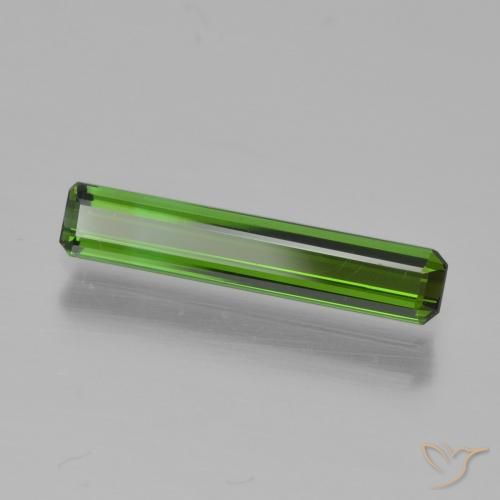 Tourmaline Vert foncé naturelle Octogone / coupe Émeraude, 0.87 ct, VVS-VS