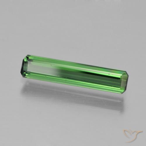 Tourmaline Vert foncé naturelle Octogone / coupe Émeraude, 1.22 ct, VVS-VS