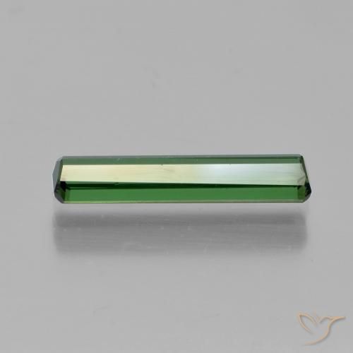 Tourmaline Vert foncé naturelle Octogone / coupe Émeraude, 1.22 ct, VVS-VS