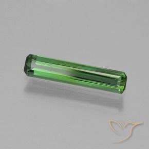 Tourmaline Vert foncé naturelle Octogone / coupe Émeraude, 0.75 ct, VVS