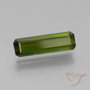 Tourmaline Vert foncé naturelle Octogone / coupe Émeraude, 1.49 ct, VVS-VS