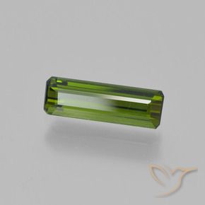 Tourmaline Vert terreux naturelle Octogone / coupe Émeraude, 0.90 ct, VVS