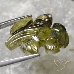 Tourmaline Vert chaud naturelle Taille Fleur, 13.81 ct, Translucide
