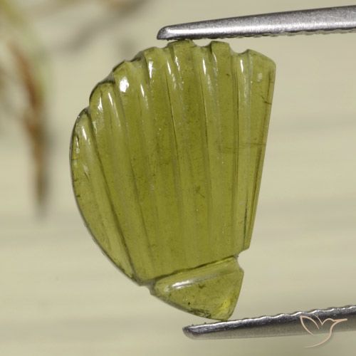3.33ct Naturel Vert forêt chaud Tourmaline, Fantaisie, Translucide