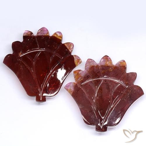 62.15ctw Naturel Rouge foncé Tourmaline, Taille Fleur, Translucide