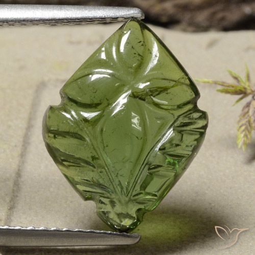 4.85ct Naturel Vert moyen-foncé Tourmaline, Taille Fleur, Translucide