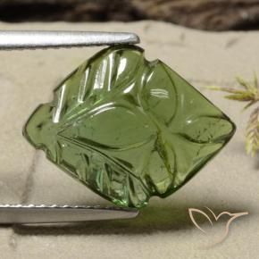 Tourmaline Vert moyen-foncé naturelle Taille Fleur, 4.85 ct, Translucide