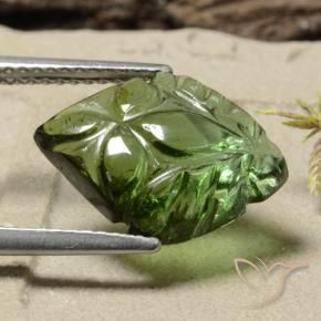 Tourmaline Vert moyen-foncé naturelle Taille Fleur, 4.85 ct, Translucide